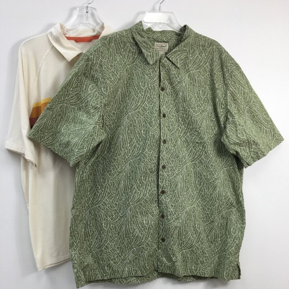 LL Bean Mens Short Sleeve Shirt Bundle of 2 SIZE XL EXCELLENT Condition